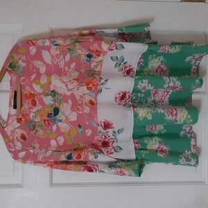 NWT CALESSA MULTICOLOR PINK BLOUSE SZ PL